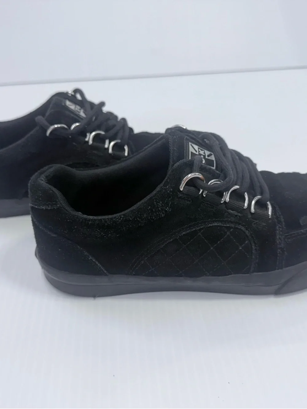 TUK Creepers Womens 5 Black Velvet Skull Bone Sole Goth‎ Punk Shoes
